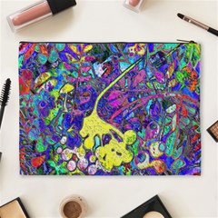 vibrant abstract floral/rainbow color Cosmetic Bag (XL) from ArtsNow.com Back