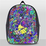 vibrant abstract floral/rainbow color School Bag (Large)