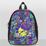 vibrant abstract floral/rainbow color School Bag (Small)