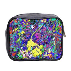 vibrant abstract floral/rainbow color Mini Toiletries Bag (Two Sides) from ArtsNow.com Back