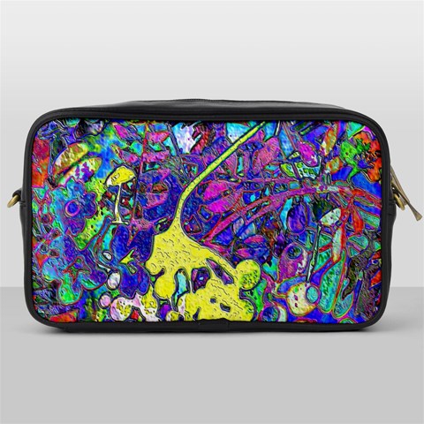 vibrant abstract floral/rainbow color Toiletries Bag (One Side) from ArtsNow.com Front