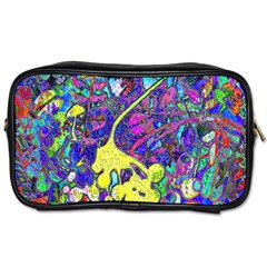 vibrant abstract floral/rainbow color Toiletries Bag (Two Sides) from ArtsNow.com Front