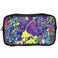 vibrant abstract floral/rainbow color Toiletries Bag (Two Sides) from ArtsNow.com Back