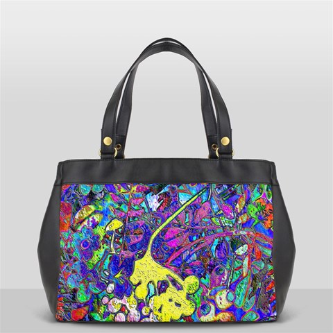 vibrant abstract floral/rainbow color Oversize Office Handbag from ArtsNow.com Front