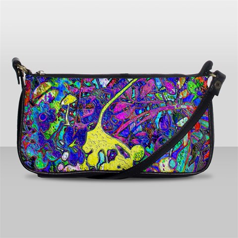 vibrant abstract floral/rainbow color Shoulder Clutch Bag from ArtsNow.com Front