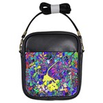 vibrant abstract floral/rainbow color Girls Sling Bag