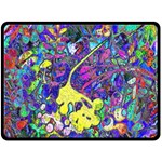 vibrant abstract floral/rainbow color Fleece Blanket (Large) 