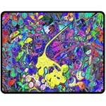 vibrant abstract floral/rainbow color Fleece Blanket (Medium) 