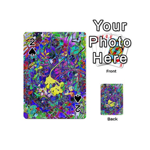 vibrant abstract floral/rainbow color Playing Cards 54 Designs (Mini) from ArtsNow.com Front - Spade2