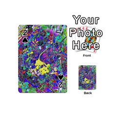 vibrant abstract floral/rainbow color Playing Cards 54 Designs (Mini) from ArtsNow.com Front - Spade2