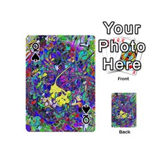 Queen vibrant abstract floral/rainbow color Playing Cards 54 Designs (Mini) from ArtsNow.com Front - SpadeQ