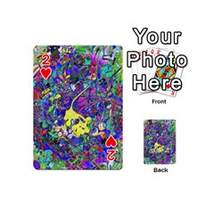 vibrant abstract floral/rainbow color Playing Cards 54 Designs (Mini) from ArtsNow.com Front - Heart2