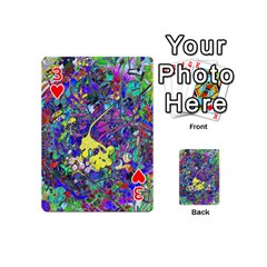 vibrant abstract floral/rainbow color Playing Cards 54 Designs (Mini) from ArtsNow.com Front - Heart3