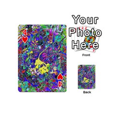 vibrant abstract floral/rainbow color Playing Cards 54 Designs (Mini) from ArtsNow.com Front - Heart4