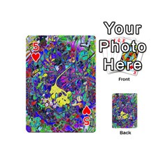 vibrant abstract floral/rainbow color Playing Cards 54 Designs (Mini) from ArtsNow.com Front - Heart5