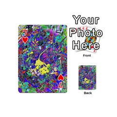 vibrant abstract floral/rainbow color Playing Cards 54 Designs (Mini) from ArtsNow.com Front - Heart7