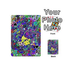 vibrant abstract floral/rainbow color Playing Cards 54 Designs (Mini) from ArtsNow.com Front - Spade4