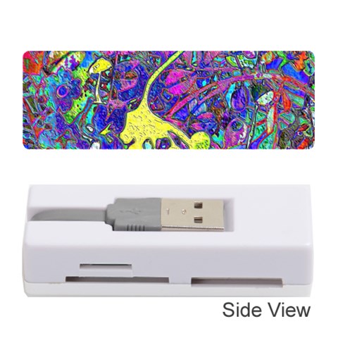 vibrant abstract floral/rainbow color Memory Card Reader (Stick) from ArtsNow.com Front