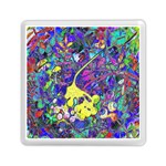 vibrant abstract floral/rainbow color Memory Card Reader (Square)