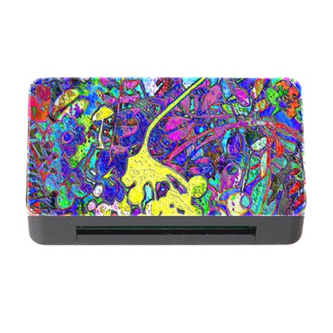 vibrant abstract floral/rainbow color Memory Card Reader with CF from ArtsNow.com Front