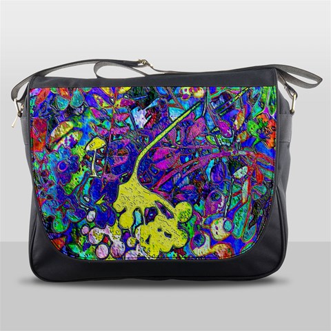 vibrant abstract floral/rainbow color Messenger Bag from ArtsNow.com Front