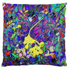 vibrant abstract floral/rainbow color Large Cushion Case (Two Sides) from ArtsNow.com Front