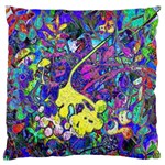 vibrant abstract floral/rainbow color Large Cushion Case (Two Sides)