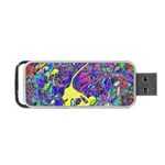 vibrant abstract floral/rainbow color Portable USB Flash (One Side)