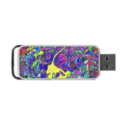 vibrant abstract floral/rainbow color Portable USB Flash (Two Sides) from ArtsNow.com Front