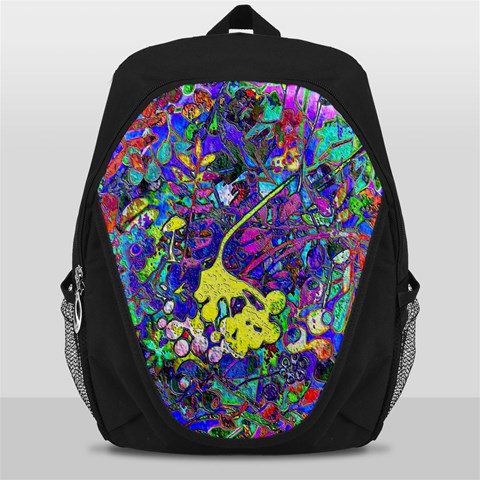 vibrant abstract floral/rainbow color Backpack Bag from ArtsNow.com Front