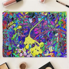 vibrant abstract floral/rainbow color Cosmetic Bag (XXXL) from ArtsNow.com Front