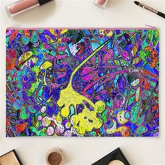 vibrant abstract floral/rainbow color Cosmetic Bag (XXXL) from ArtsNow.com Back