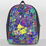 vibrant abstract floral/rainbow color School Bag (XL)