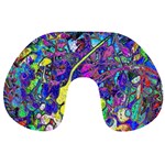 vibrant abstract floral/rainbow color Travel Neck Pillow