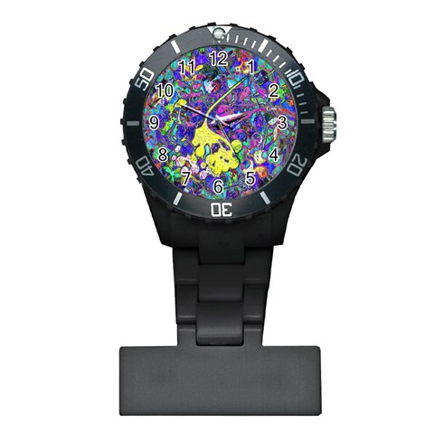 vibrant abstract floral/rainbow color Plastic Nurses Watch from ArtsNow.com Front