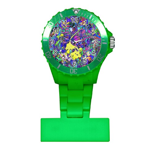 vibrant abstract floral/rainbow color Plastic Nurses Watch from ArtsNow.com Front