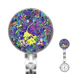 vibrant abstract floral/rainbow color Stainless Steel Nurses Watch