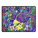 vibrant abstract floral/rainbow color Double Sided Fleece Blanket (Small) 