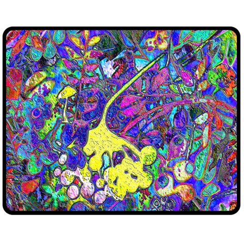 vibrant abstract floral/rainbow color Double Sided Fleece Blanket (Medium)  from ArtsNow.com 58.8 x47.4  Blanket Front