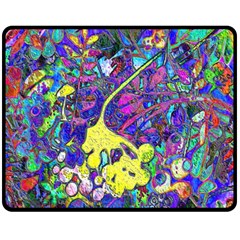 vibrant abstract floral/rainbow color Double Sided Fleece Blanket (Medium)  from ArtsNow.com 58.8 x47.4  Blanket Front