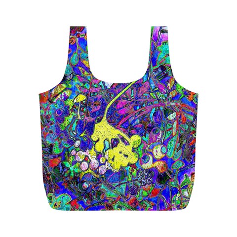 vibrant abstract floral/rainbow color Full Print Recycle Bag (M) from ArtsNow.com Front