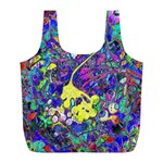 vibrant abstract floral/rainbow color Full Print Recycle Bag (L)