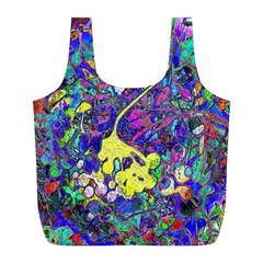 vibrant abstract floral/rainbow color Full Print Recycle Bag (L) from ArtsNow.com Back