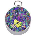 vibrant abstract floral/rainbow color Silver Compasses