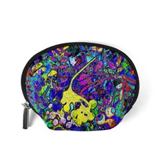 vibrant abstract floral/rainbow color Accessory Pouch (Small) from ArtsNow.com Back