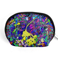 vibrant abstract floral/rainbow color Accessory Pouch (Medium) from ArtsNow.com Front