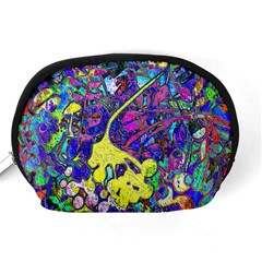 vibrant abstract floral/rainbow color Accessory Pouch (Medium) from ArtsNow.com Back