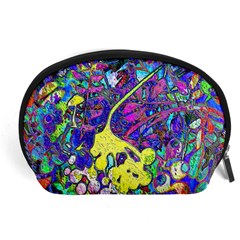 vibrant abstract floral/rainbow color Accessory Pouch (Large) from ArtsNow.com Front