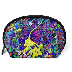 vibrant abstract floral/rainbow color Accessory Pouch (Large) from ArtsNow.com Back