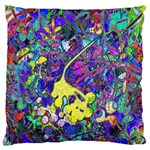 vibrant abstract floral/rainbow color Large Flano Cushion Case (One Side)